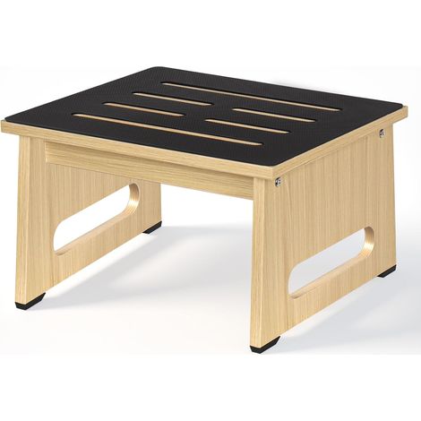 Un marchepied en Bois pour Adultes et Seniors, avec revêtement en Caoutchouc antidérapant, pour l'intérieur et l'extérieur, 450 Ib, Cuisine, Table de Chevet et Plus Encore (Coran, 22cm) (1/5)