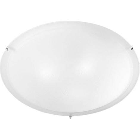 Plafoniera SID 50cm in Vetro Satinato e Metallo Laccato Bianco E27 IP20 - Rossini Group - Lampada da soffitto e parete dal design moderno