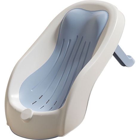 Support de bain pour bébé antidérapant à angle réglable, siège de baignoire pour nouveau-né en PP et TPE, bleu, pour la maison et les voyages (1/5)