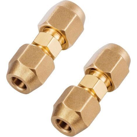 Raccord Liaison Frigorifique, Raccord Frigorifique 1/4 pour Tuyaux en cuivre, Raccords pour conduites de Fluide Frigorigène, Adaptateurs Climatisation, Ecrou Laiton+Raccord Laiton M-Crezuo