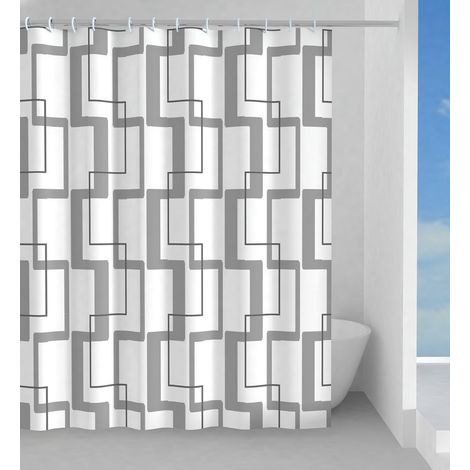 Rideau de douche TECNO 180x200cm, polyester (1/2)