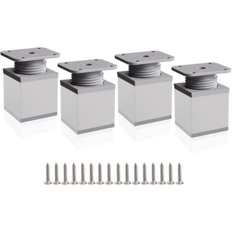 Pieds de meuble réglables, 4 pieds d'armoire 50 mm Hauteur réglable 0-20 mm Pieds de table en aluminium pour bureaux, canapés et meubles de bricolage (1/3)