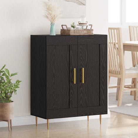 Buffet-Meuble de rangement Chêne noir 69,5 x 34 x 90 cm Bois d'ingénierie et fer 121662 (1/5)