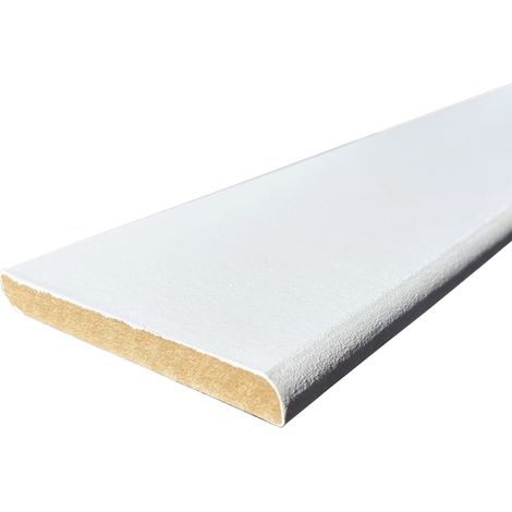 Lot de 5 Plinthes Arrondies MDF Prépeint Blanc, L. 2,44 m x l. 11,8 cm x Ep. 1,2 cm (1/5)