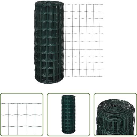 vidaXL Clôture pour chiens - Clôture euro Acier 25 x 1,0 m Vert (1/5)