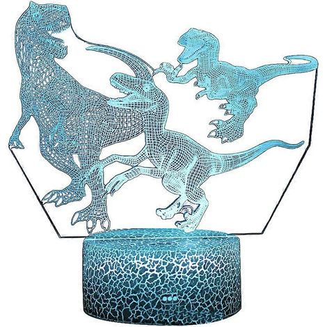 Veilleuse 3D colorée en forme de dinosaure, lampe de table cadeau originale (1/5)