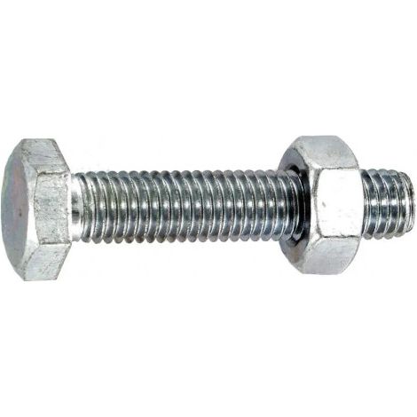 Bullone a testa esagonale, acciaio zincato, 6x40 mm, 9 pezzi.
