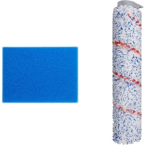 Accessori di ricambio per filtro, spugna e spazzola rotante compatibili con l'aspirapolvere senza fili Tineco IFloom HF10E-01 per liquidi e solidi (set da 2 pezzi)