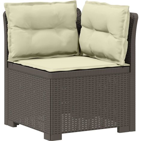 vidaXL Sillón Individual de Jardín con Cojines Apariencia de Ratan PP (1/2)
