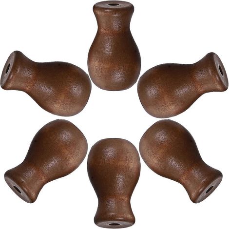 Lot de 6 pompons décoratifs en bois pour stores et rideaux. (1/5)