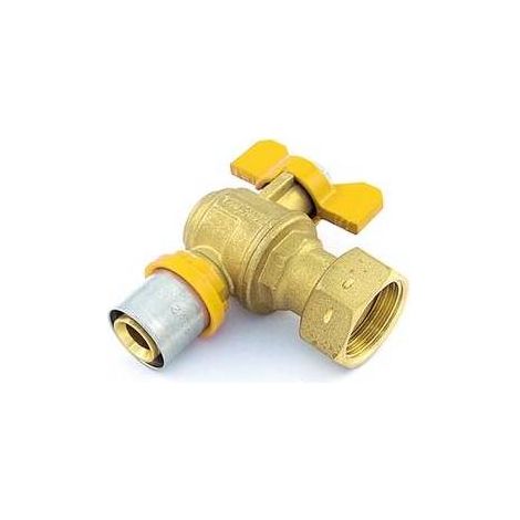 VALVOLA A SFERA PER MULTISTRATO GAS A SQUADRA CON LEVA E GIRELLO FOLLE Misura: 20 x 3/4"