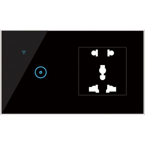 Enchufe inteligente Wi-Fi (95–250 V) con interruptor táctil. Compatible con la aplicación Smart Life, control por voz y táctil, y Google Assistant. Enchufe universal. (1/5)