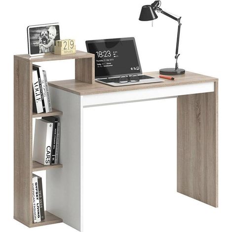 Scrivania con Libreria 4 Ripiani Tavolo Porta Pc Computer in Legno Casa Ufficio (1/5)