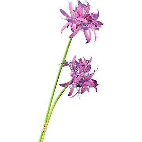 Lot de 2 lys araignées rouges artificiels, fleurs réalistes en soie, fausses branches pour centre de table, décoration florale pour mariage, maison ou bureau.violet (1/5)