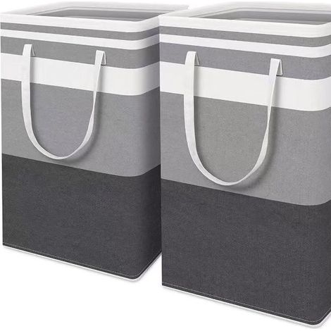 2 paniers à linge Divers accessoire de portail, imperméables, autoportants, pliables, 75 L, avec poignées renforcées, pour buanderie et dortoir (1/4)