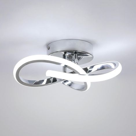 Plafonnier LED moderne Goeco, 25 cm (9,8 pouces), 6500 K, semi-encastré, blanc froid, idéal pour chambre, couloir, salle de bain, bureau, cuisine, buanderie. (1/5)