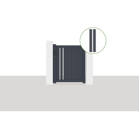 Puerta 1m GIONA H.1,2m + 2 postes EIFEL H.166cm Gris (1/5)