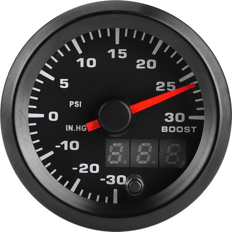 Universelles 52-mm-LED-Turbodruckmessgerät mit 7 Farben, digitales PSI-Messgerät mit Zeigeranzeige, Ladedruckmesser für PKW (1/5)