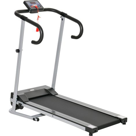 Tapis de course pliable avec inclinaison, tapis de course électrique portable avec écran LCD, vitesse de 1 à 10 km/h, roulettes, poignée, pour la maison et le bureau, noir (1/5)