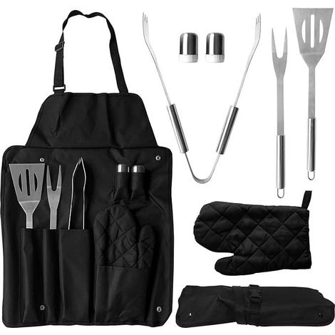 Kit barbecue 7 pièces avec tablier de barbecue en inox, grille et accessoires de barbecue (1/5)