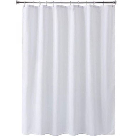 1PC 100X200CM, White, Waterproof and mildew-resistant white shower curtain bathroom curtains with rust-proof eyelets and hooks (1/4)