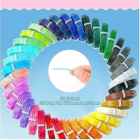 Recharges de Filament Pcl pour stylo d'impression 3D   1.75mm, paquet de 30 couleurs aléatoires, recharge de Filament pour stylo d'imprimante 3D (1/4)