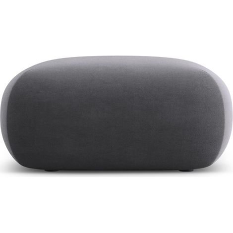 Pouf en velours gris foncé (1/4)
