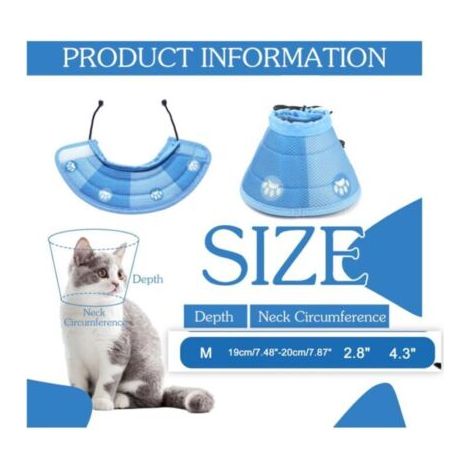 BUNTHAUS (M) Collerette Chat Anti Lechage Après Chirurgie Protection Cne Rréglable Collerette Chat Velcro pour Chiots Petits Chiens (1/4)