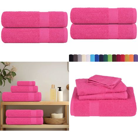 vidaXL Badetücher 2 Stk. Rosa 100x150 cm 360 g/m² 100% Baumwolle (1/5)