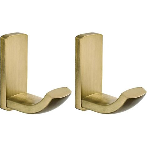 2 Pack Antique Brass Ratchet Towel Hooks for Bathroom Kitchen Cloth Closet Hook Multifunctional Coat Rack Wall Hook Brushed Bronze (1/5)