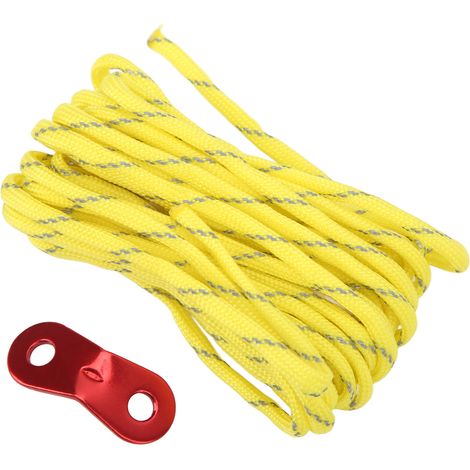 Corde de Tente Réfléchissante 4mm Jaune, Résistante au Vent pour Camping et Store (1/5)