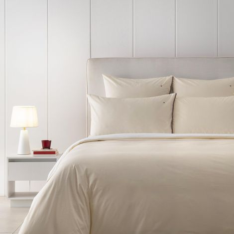 Housse de Couette, Coton 57 Fils/cm², 100% Coton, Uni, Doux et Respirant, 240x220 cm