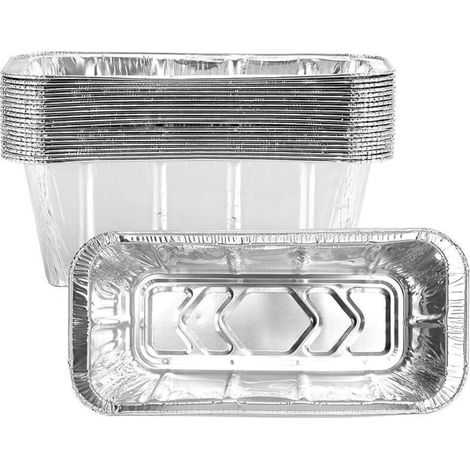 20Pcs 670ml Barbecue Plate Rectangular Aluminum Foil Baking Boxes Roasting Grill Tin Tray for Kitchen Outdoor Supplies (1/5)