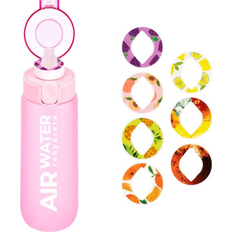 Flavored Water Bottle, 750ml Plastic Water Tumbler with 7 Random Flavor Pods