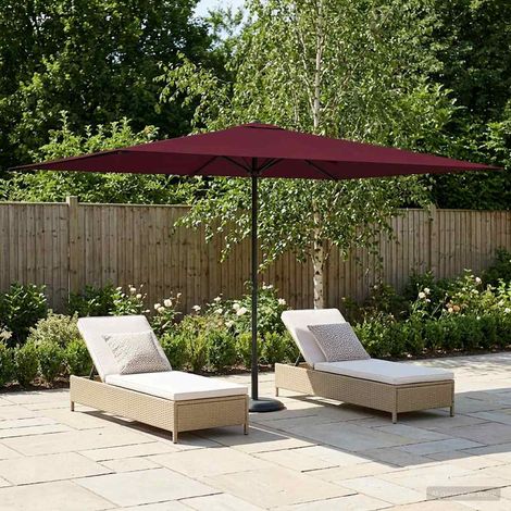 Paraguas de Jardín con Base 200 x 300 cm Poliéster Rectangular