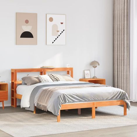Giroletto con Testiera Marrone Cera 120x190 cm Massello Pino vidaXL (1/5)