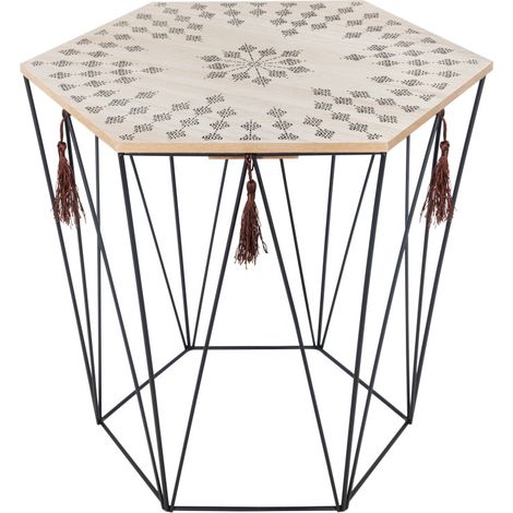 Table café déco métal octogonale Kumi Etnik Atmosphera -  - (1/4)