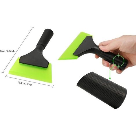 Bardusch-Grattoir Voiture Squeegee 5 Pouces avec Lame e Caoutchouc chanelée Poignée en Plastique Noir Rondelle en Caoutchouc Durable, Vinyle Voiture, Emballage véhicule, Outil Teinte de Verre fenêtre (1/5)