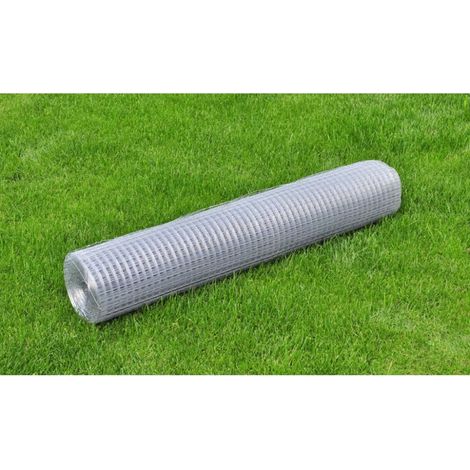 vidaXL Chicken Wire Fence Galvanised with PVC Coating 25x1 m Green (1/5)