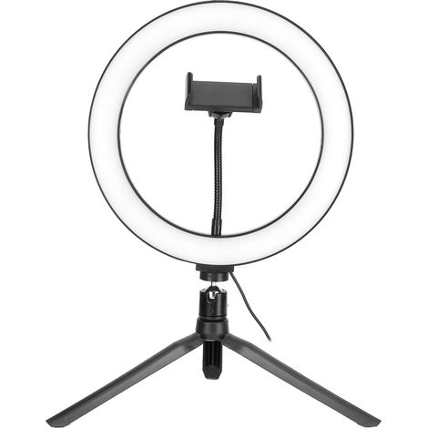 LED-Ring-Schreibtischlampe, 10 Helligkeitsstufen und 3 Farbtemperaturen für Live-Streaming (1/5)
