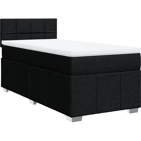 Maison Exclusive - Giroletto a Molle con Materasso Nero 100x200 cm in Tessuto