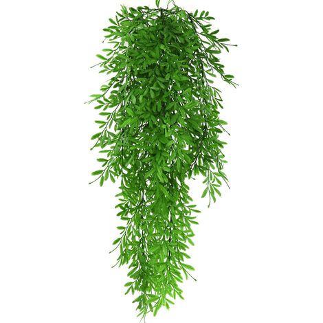 Plante artificielle suspendue, plante décorative à feuilles vertes simulées pour l'extérieur, l'intérieur, la terrasse, le porche ou une fête. (1/5)