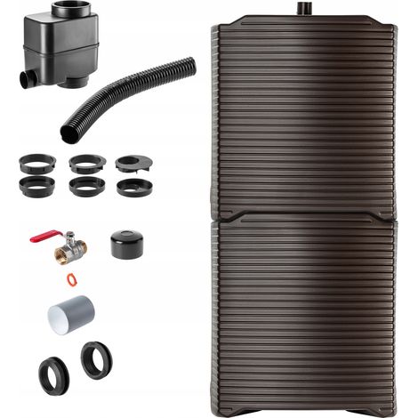 KADAX Réservoir de Pluie 250L Baril de Pluie en Plastique Ensemble Modulaire (1/5)