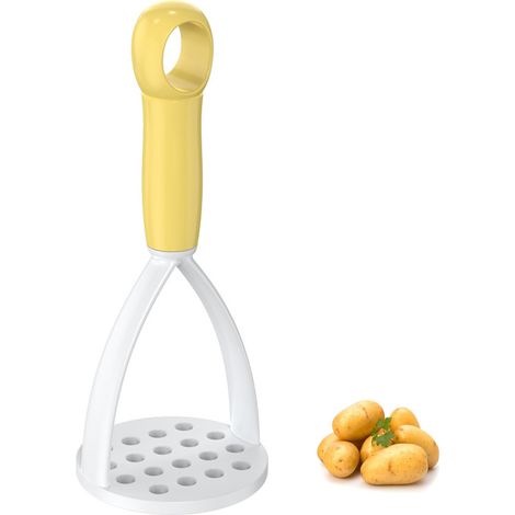 Presse-Purée - Manche Ergonomique Anti-Dérapant - Compatible Casseroles Anti-Adhésives - Pour Pommes de Terre, Courges, Bananes - 1 Pièce (1/5)