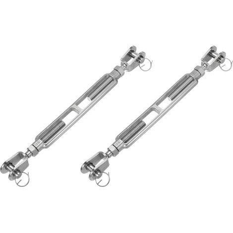 2Pcs M16(5/8") Tendeurs À Câble À Mâchoire Et Mâchoire, Tendeur De Câble Ajustable en Acier Inoxydable 304 pour Voile D'ombrage, Corde À Linge, Limite Charge Travail 5300 Lbs (1/5)