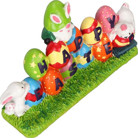 Œufs de Pâques en résine imperméable, décoration lapin, centre de table, adorables figurines décoratives pour une fête de printemps (1/5)