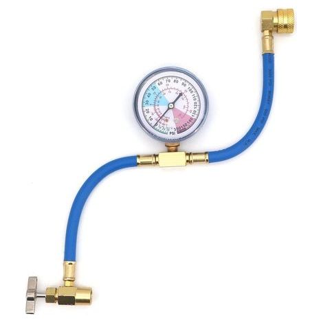 R134A Tuyau de Recharge de Réfrigérant avec Adaptateur de Jauge, 1/2 Filetage Kit de jauge de Tuyau de Mesure de Recharge de réfrigérant de climatisation Automatique de Voiture (1/5)