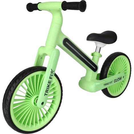 Neon Green Kids Balance Bike, RGB LED Frame, 12 in EVA Wheels (1/5)
