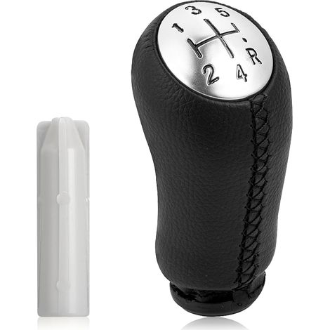 5 Vitesses Pommeau de Levier de Vitesse, Noir Cuir, avec Adaptateur, Levier de Vitesse pour Renault Clio III 2005-09, pour Megane 2 Laguna 2 2003-09, pour Clio 4 2012-19, pour Scénic II 2003-2006 (1/5)