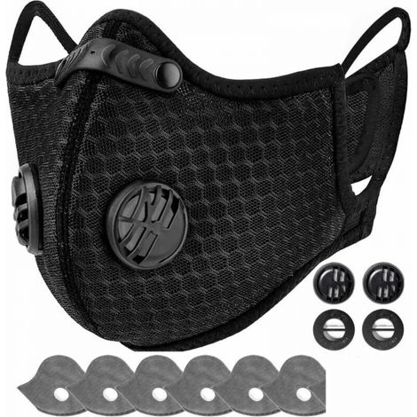 Masque Anti-poussière Lavable Réutilisable avec 6Filtres pour La Course à Pied, Le Cyclisme, Les Activités de Plein Air, (1/5)